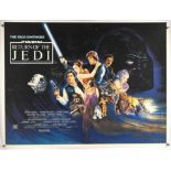 Star Wars Return of the Jedi (1983), Linen Backed British Quad Film Poster, Ewok Style,
