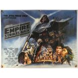 Star Wars: The Empire Strikes Back (1980), British Quad Film Poster, Black Title Style,