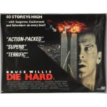 Die Hard (1988), British Quad Film Poster for the action thriller staring Bruce Willis and Alan