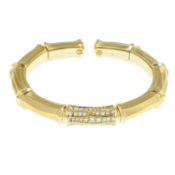 Diamond 'Bamboo' cuff bangle, by Cartier
