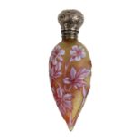 Victorian triple cut cameo scent bottle