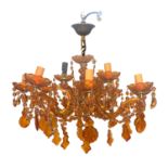 Murano orange glass chandelier