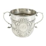 Queen Anne silver twin-handled porringer