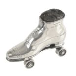 Edwardian silver novelty roller skate pin cushion