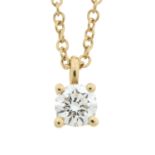 An 18ct gold diamond single-stone necklace, by Tiffany & Co.