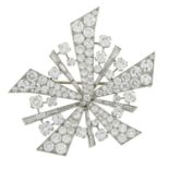 A mid 20th century platinum and diamond brooch, by Asprey