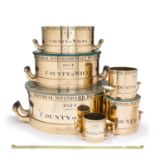 County of Wiltshire - A set of six measures and Standard Yard measure