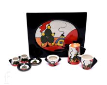 Lorna Bailey for Old Ellgreave Pottery, a Marshland Cottage pattern miniature coffee set for two