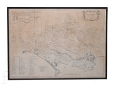 A late 18th Century map by J Bayley dated 1773 with the insert titled 'The Draught of Portland the