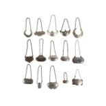 A large and mixed collection of antique silver and plate Drinks and other Labels (mostly English),
