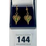 Pair of 9k gold earrings