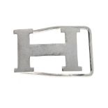 Hermes Constance silver money clip, 15.2gm, 28mm x 42mm, import hallmarks for London 2003, inscribed