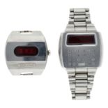 Rare Pulsar Time Computer digital LED stainless steel gentleman's wristwatch, case no. 72768x,