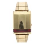 Bulova Computron LED gold plated and stainless steel gentleman's wristwatch, circa 1977, the 'wedge'
