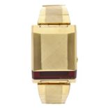 Bulova Computron LED gold plated and stainless steel gentleman's wristwatch, circa 1977, the 'wedge'