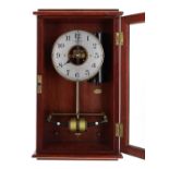 French Bulle-Electric half seconds walnut cased wall clock, 5.5" silvered dial with skeletonised