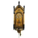 Fine Emilian Wehrle of Furtwangen Black Forest musical flute pipes wall clock, 7.5" turned dial with