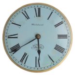 Interesting early 19th century hook and spike striking wall clock, the repainted 9.75" blue dial
