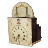 Interesting 19th century Black Forest musical organ wall clock, the 16.5" dial with raised