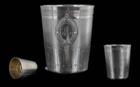 An Excellent Sterling Silver Beaker / Cup, Lovely Design and Quality. Fully Hallmarked for LL & Co
