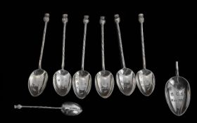 Set of ( 6 ) 925 Sterling Silver Cocktail Sticks. All Fully Hallmarked. Approx Weight 66 grams.