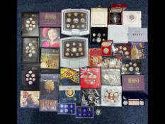 Collection of Coins, mostly Royal Mint, to include 2000 and 2001 Proof Coin Collection, £1 and £2