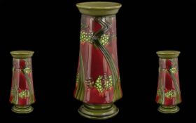 Mintons No 1 Secessionist Handpainted Large Vase - Of Pleasing Design & Form. Height 11.5''