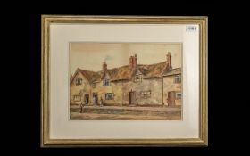 Old Altrincham, an original water-colour drawing by H Mendoza, 1906. of the Shambles, which has been