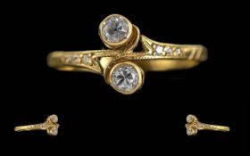 Ladies Excellent Quality Diamond Set Ring - Full Hallmark To Interior Of Shank. The Well Matched