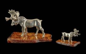 Novelty Silver Figure Of An Elk/Reineer - Hallmarked Figure Of A Reindeer.