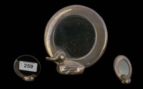 Novelty Scottish Silver Photo Frame with Duck Figure. Sitting Duck with Photo Frame, Fully