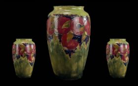 William Moorcroft Signed Huge & Impressive Early 'Ochre Pomegranate' Vase - Circa 1915-1920.