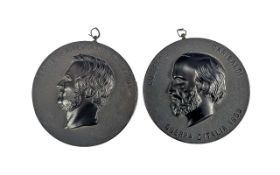 Pair of Bois Medallions - A fine pair of Bois Durci medallions circa 1850's depicting Giuseppe