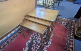 G Plan Teak Nest of Three Tables, largest 19'' high x 21'' wide x 17'' deep.