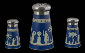 Wedgwood Silver Topped Sugar Shaker. Early 20th Century Wedgwood sugar shaker with fully