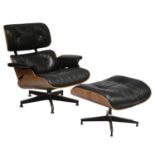 Y Charles & Ray Eames for Herman Miller, a Model '670' lounge chair and '671' ottoman, circa 1975