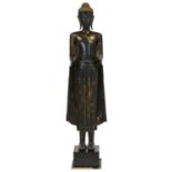 A monumental Thai bronze and lacquered figure of Shakyamuni Buddha, Ayutthaya period