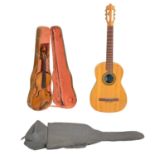 Guitar and violin, 78 speed vinyl records, mostly '40s/'50s swing/big band,