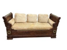 A 19th century French Louis Philippe Empire style mahogany and ormolu mounted day bed, width