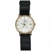 A gentleman's yellow metal Tissot Visodate Seastar Seven automatic wrist watch, with baton numerals,