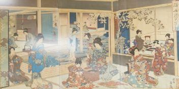 Toyohara Chikanobu (1838-1912), ‘Illustration of Women’s Customs and Mannwes Ceremony’, Japanese