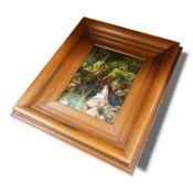 Ernest Blancher (1855-1935) after Franz Hein (1863-1927), convex Limoges enamel entitled Le Lac