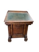 A Victoria walnut Davenport, width 59cm, depth 59cm, height 84cm