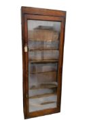 A Victorian mahogany wall display cabinet, width 61cm, depth 18cm, height 161cm