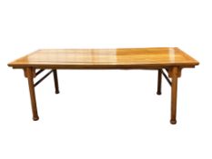 A Chinese rectangular elm dining / serving table, width 224cm, depth 89cm, height 82cm