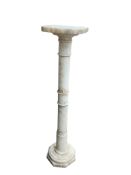 An alabaster pedestal, height 95cm