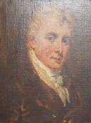 Late Regency School, portrait of a young gentleman, indistinctly inscribed verso, oil on canvas,