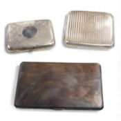 A late Victorian silver cigarette case, William Neale Ltd, Sheffield, 1897, 89mm, together with