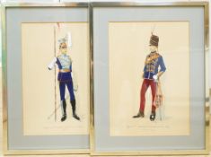 C.A. Collins, Trooper 21st Lancers and Officer 11th Hussars 1865, each signed and dated ‘67, pair of