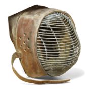 An early 20th century leather and steel Japanese Kendo mask, 28cm high